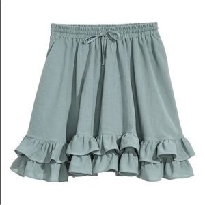 H&M Sea Foam Green Ruffle Skirt